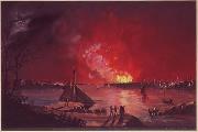 Nicolino V. Calyo Great Fire of New York oil